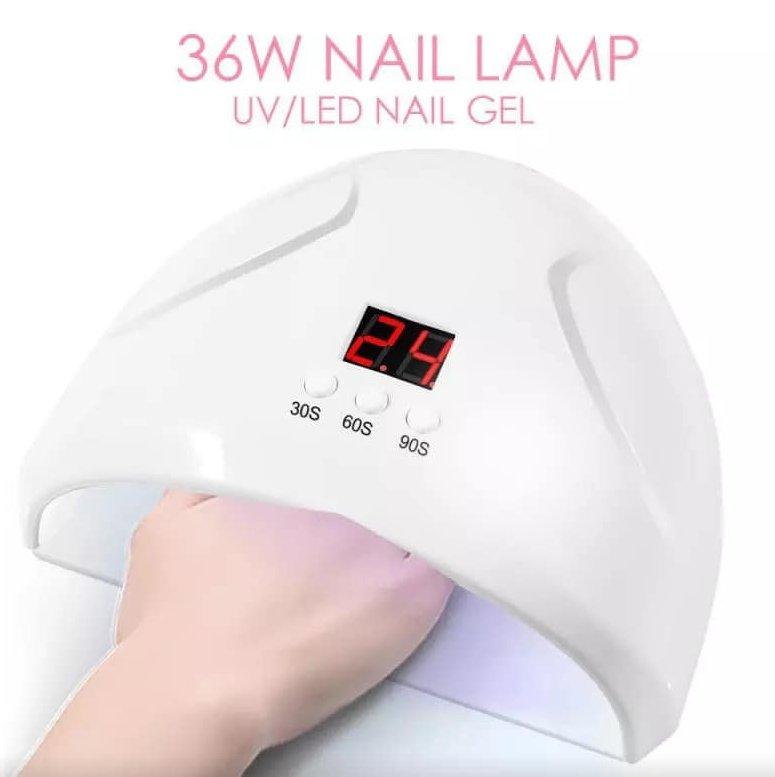 UV LED lampa za nokte 2 u 1 Vreme sušenja 30s/60s/90s Kombinacija UV i LED svetla Automatski senzor topline Profesionalni rezultati Kućni manikir Brzo sušenje Dimenzije 10,5 × 20 × 23 cm Napon 36W Širok dizajn za obe ruke Gel i gel-lak Inovativni raspored svetla