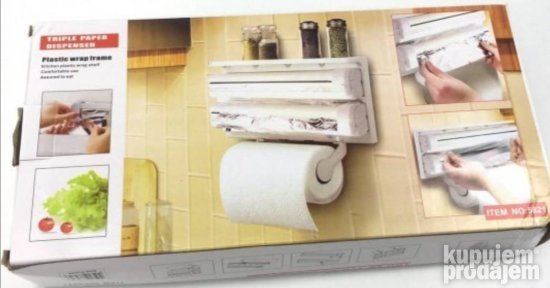 Organizator za kuhinju sa podesivim odeljkom za papirni ubrus.