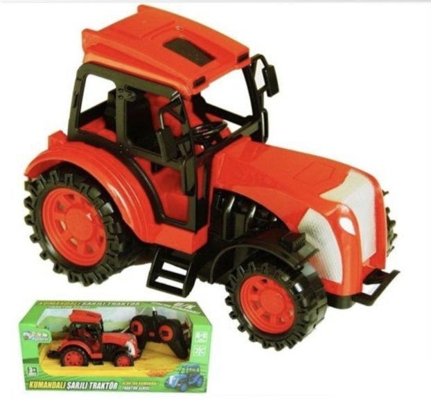 Igračka vozilo oblikovana kao traktor.