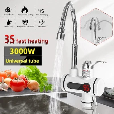 Slavina sa protočnim bojlerom i gibljivim crevom za ugradnju.