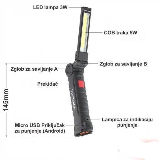 LED lampa sa manjom diodom postavljenom na vrhu.