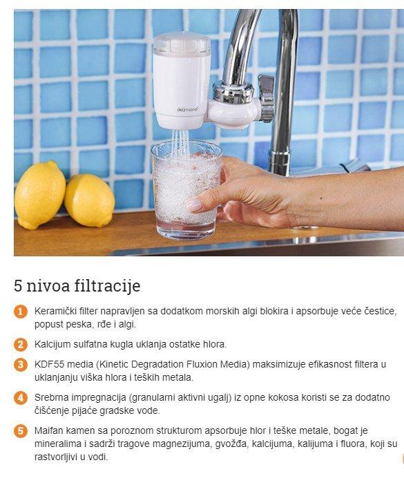 Uređaj za filtriranje vode koji se montira na slavinu.