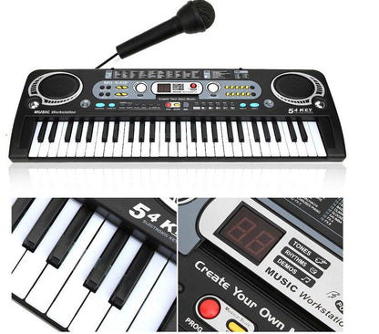 Muzička klavijatura za decu prikazana je uz temu ritma i melodija.