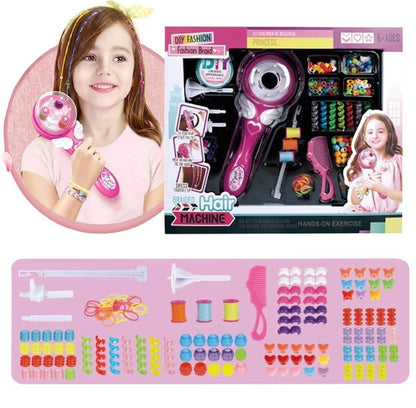 Na slici je frizerski set namenjen devojčicama za pravljenje pletenica.