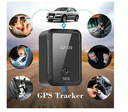 GPS lokator GF-09 prikazan uz podatak o veličini uređaja.