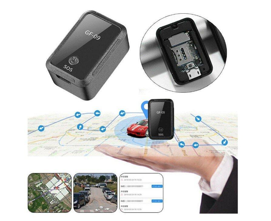 GPS lokator GF-09 sa priključkom za punjenje.