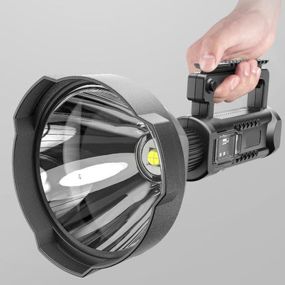Crna LED lampa namenjena ručnom osvetljavanju.
