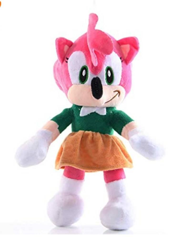 Fotografija prikazuje plišanu igračku lika Amy Rose iz Sonic serijala.