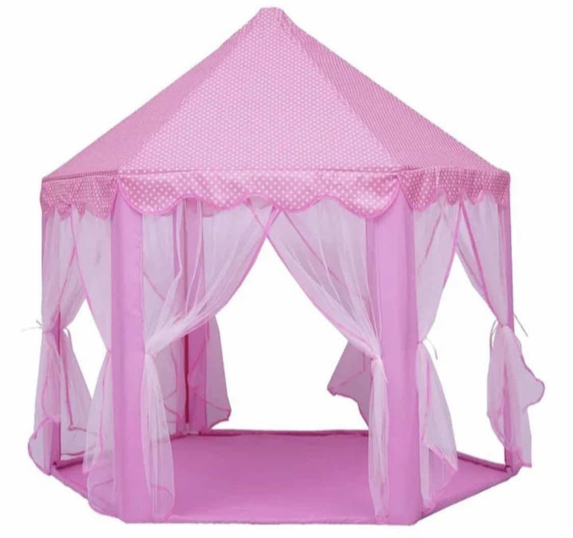 Roze-plavi dečji šator koji se sklapa i rasklapa.