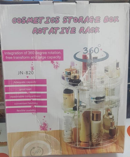 Rotirajući kozmetički stalak za odlaganje šminke u domu.