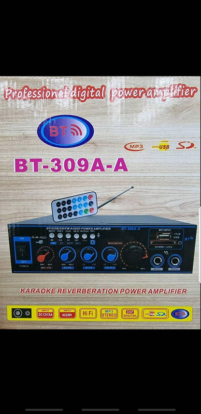 Audio pojačalo PRODAVANI sa Bluetooth vezom i kontrolama za zvuk.