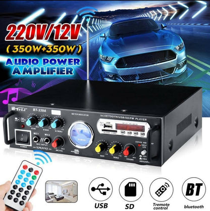 Stereo audio pojačalo BT-339A za reprodukciju muzike.