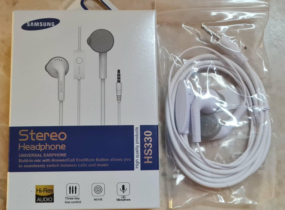 Bele slušalice Samsung SH330 sa kablom.
