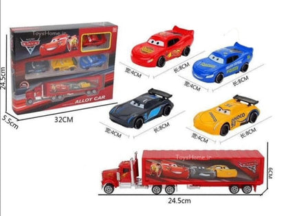 Autići i transporter predstavljeni kao komplet igračkih vozila.