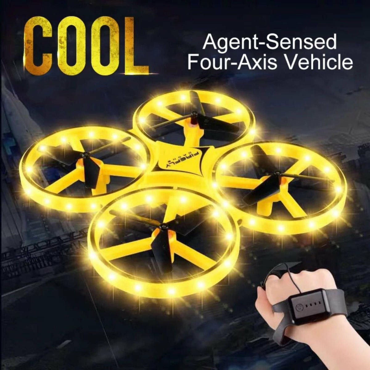 Dron Firefly F65 koji se može aktivirati dugmetom na kućištu.