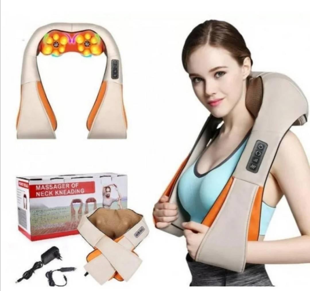 Na slici je električni Shiatsu masažer namenjen masaži vrata, ramena i leđa.