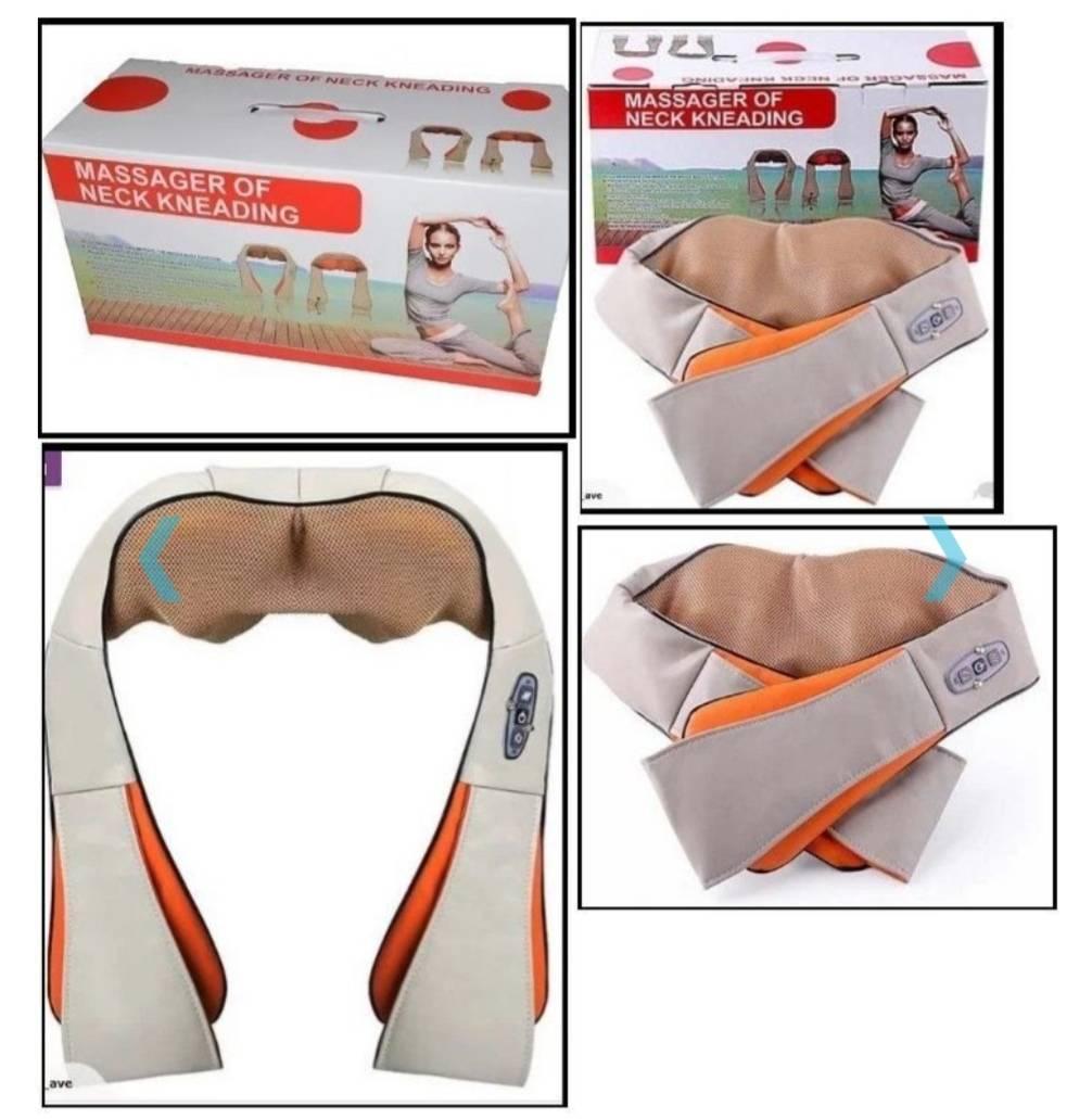 Shiatsu masažer prikazan je kao uređaj za masažu različitih delova tela.