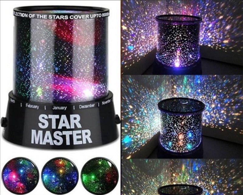 Star Master projektor prikazuje svetlosne zvezde na plafonu i zidovima.
