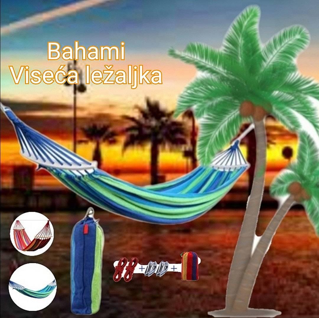 Viseća ležaljka Bahami sa pamučnim platnom i drvenim letvicama.