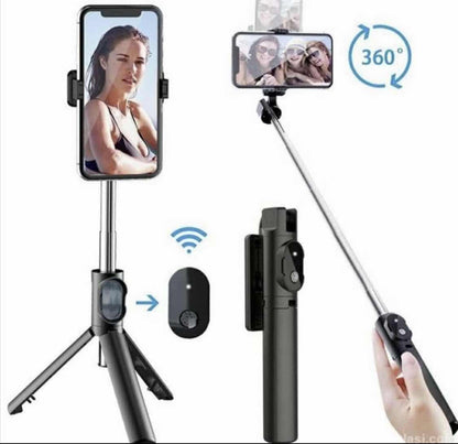 Selfi štap je prikazan uz Bluetooth daljinski upravljač.
