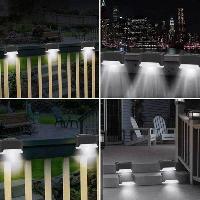 Solarna lampa za balkon sa toplim žutim svetlom.