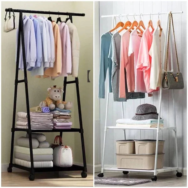 Pokretni stalak za odeću sa točkićima za odlaganje garderobe.