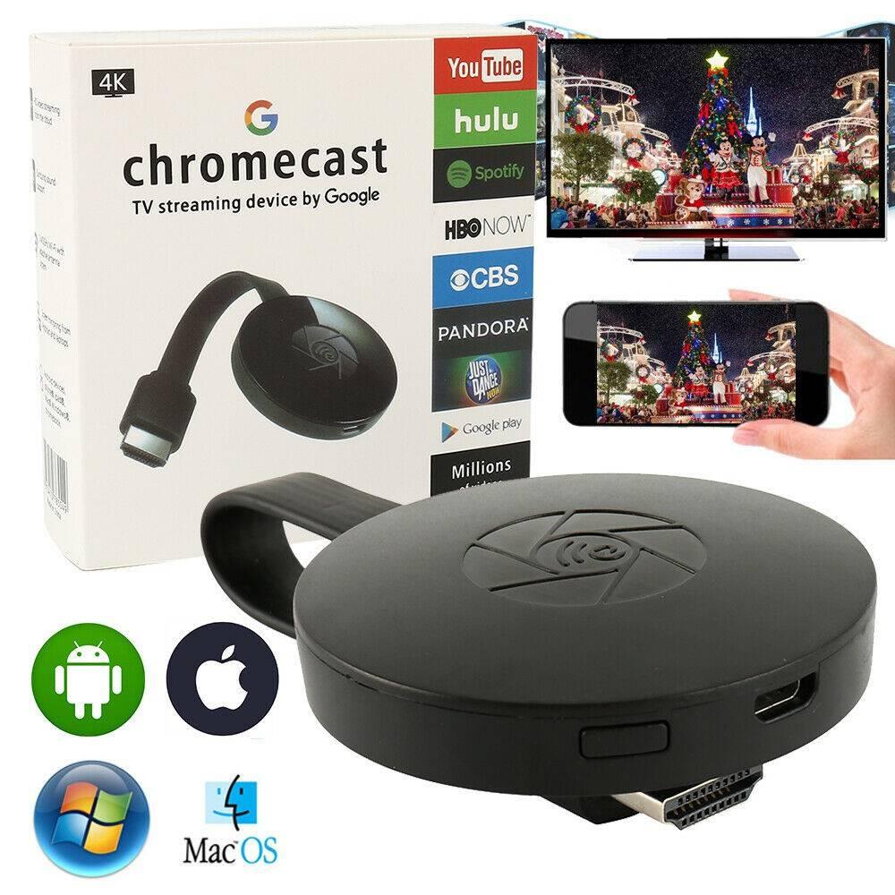 Prikaz Chromecast uređaja za korišćenje uz televizor.