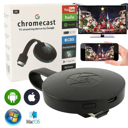 Prikaz Chromecast uređaja za korišćenje uz televizor.