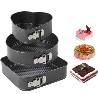 Set kalupa za torte i kolače u oblicima kvadrata, kruga i srca.
