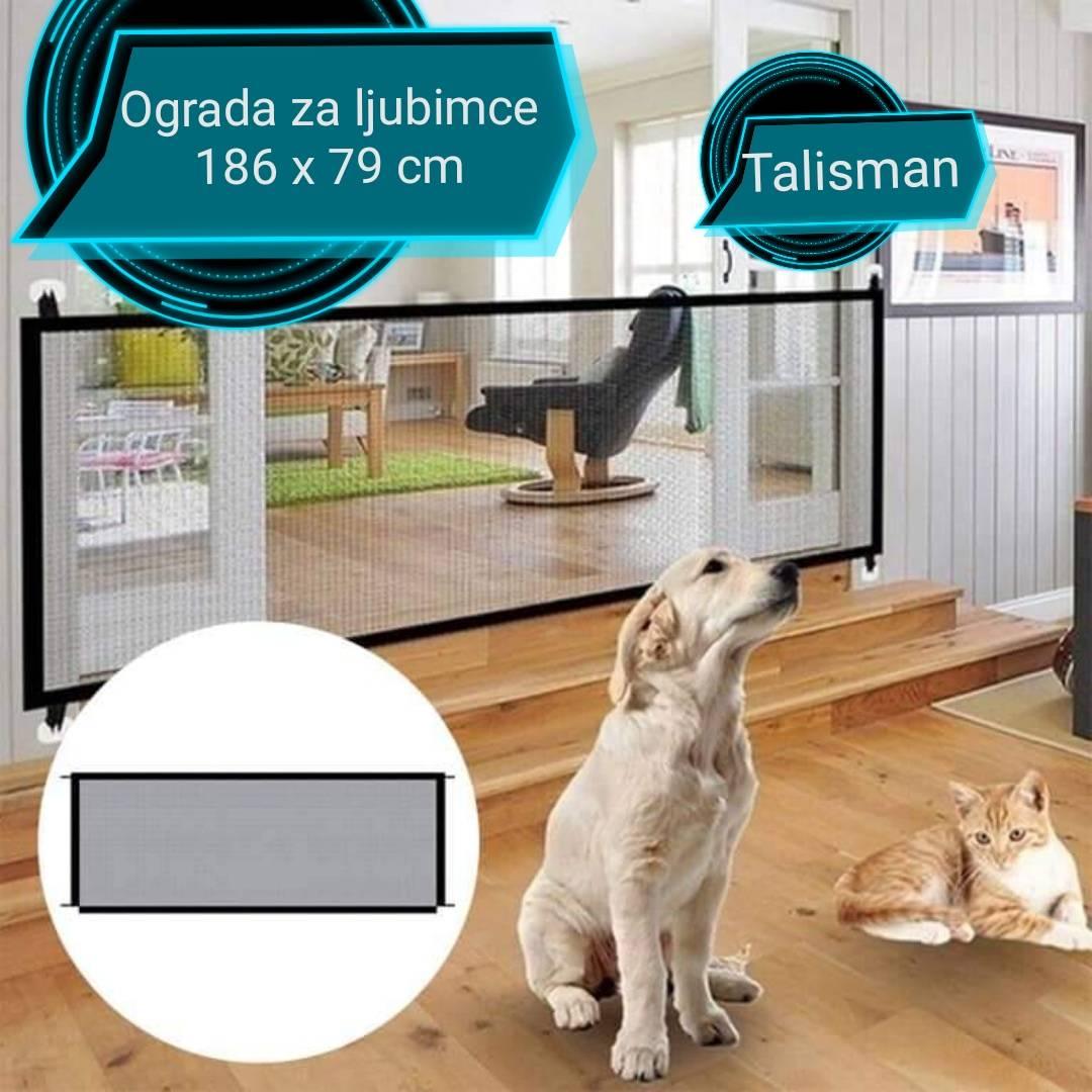 Mrežasta pregrada za ljubimce namenjena odvajanju dela prostora.