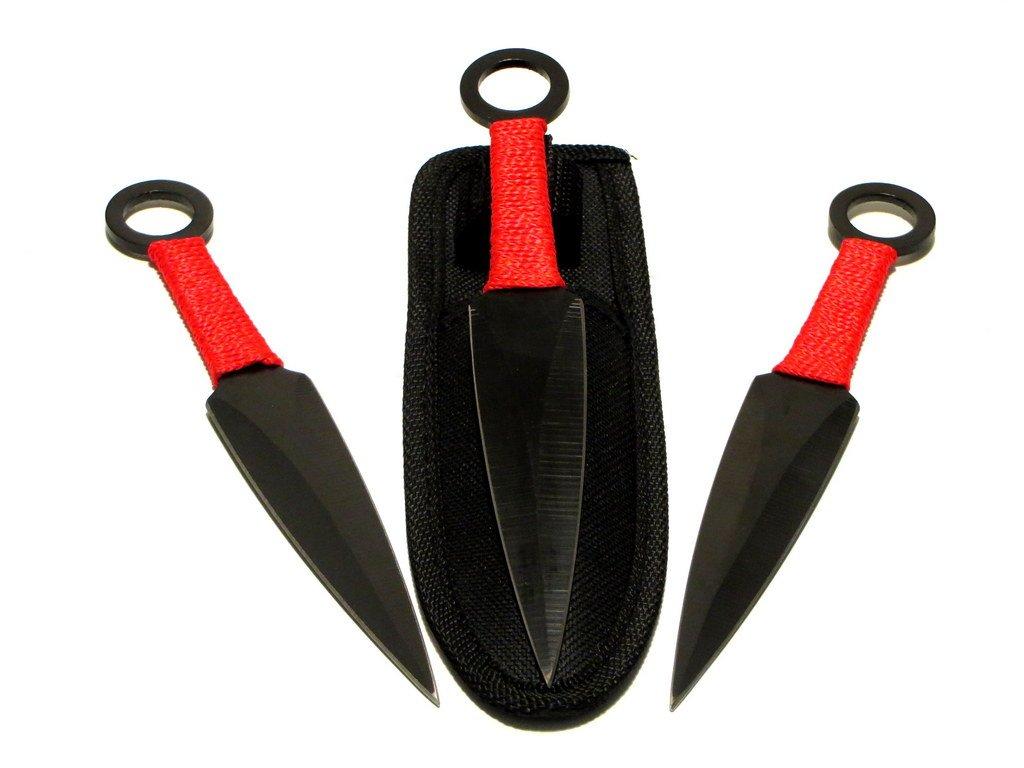 Kunai noževi za bacanje sa drškama obloženim tkaninom.