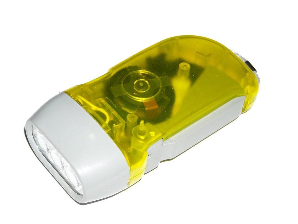 Ručna LED lampa sa polugom za dopunjavanje baterije.
