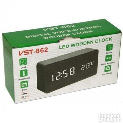 LED sat za dom koji prikazuje vreme i temperaturu.