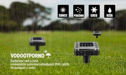 Rasterivač štetočina sa solarnim napajanjem za upotrebu u bašti.