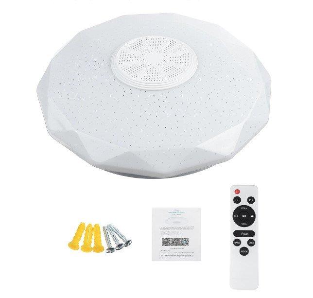 Plafonjera sa belim i RGB LED osvetljenjem i ugrađenim Bluetooth zvučnikom.