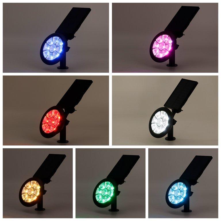 Lampa za spoljašnju upotrebu koja pruža svetlo u više boja.