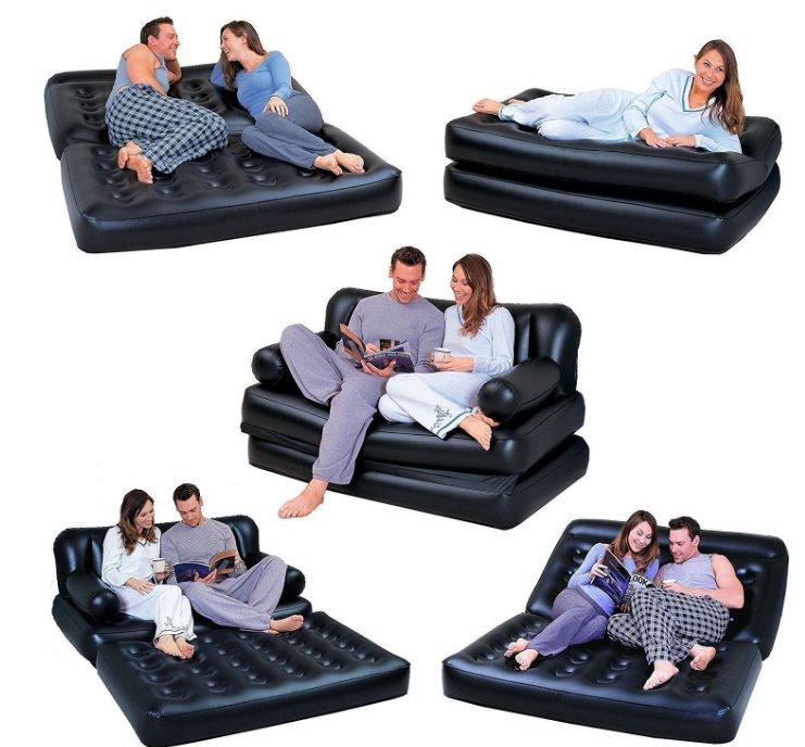 Multi-Max 5u1 je naduvavajuća sofa koja se može rasklopiti u ležaj.