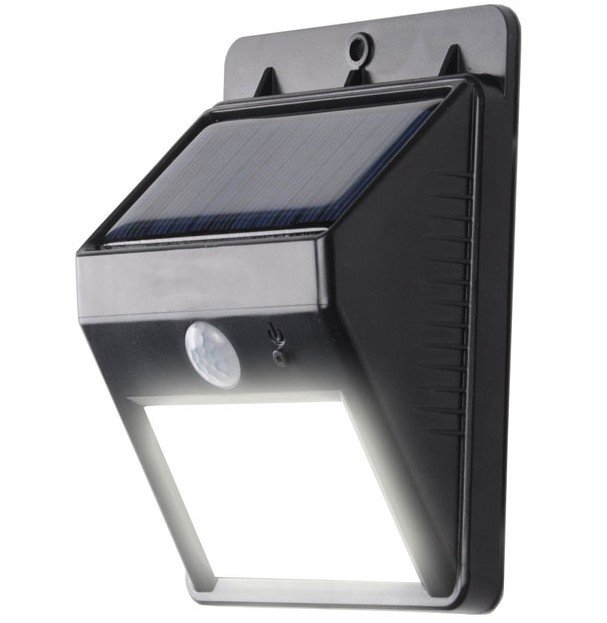 Na slici je LED reflektor koji se puni sunčevom svetlošću.