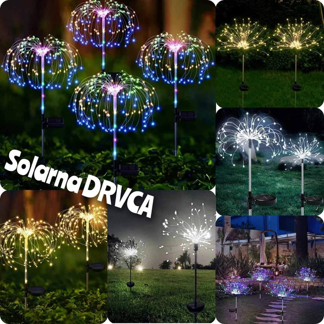 Solarna dekoracija oblikovana kao drvce.