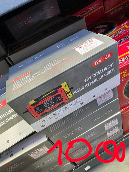 12V 6A Intelligent Pulse Repair Charger – Pametni Punjač za Olovne Akumulatore sa LCD Ekranom