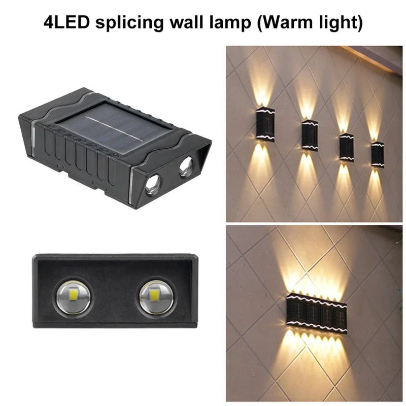 Solarne lampe za zid sa toplom belom svetlošću.