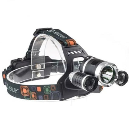 Naglavna LED lampa sa tri XM-L T6 i dve R5 LED diode.
