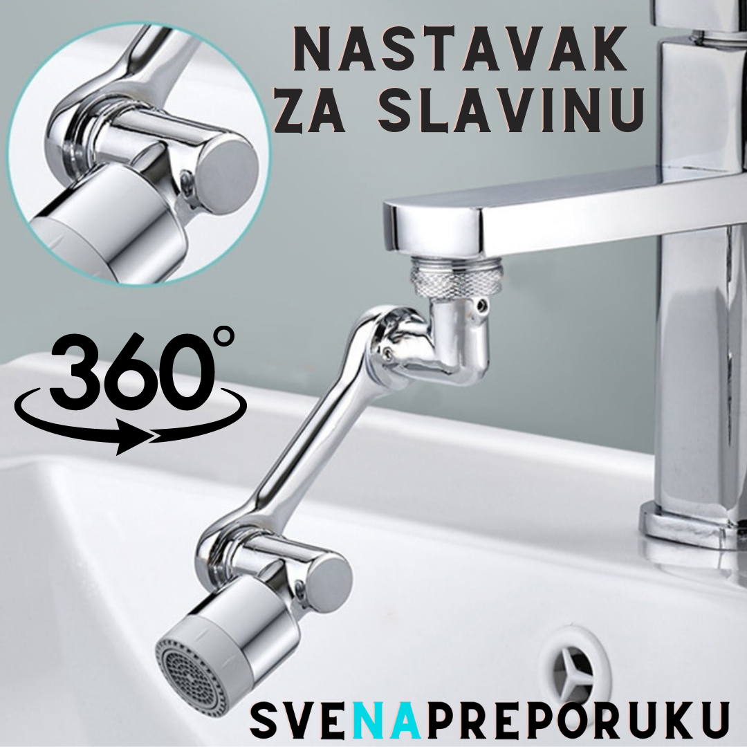 Nastavak za slavinu sa rotirajućim delom koji omogućava promenu pravca mlaza.