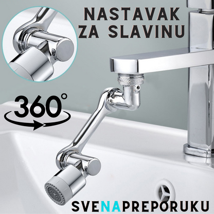 Nastavak za slavinu sa rotirajućim delom koji omogućava promenu pravca mlaza.