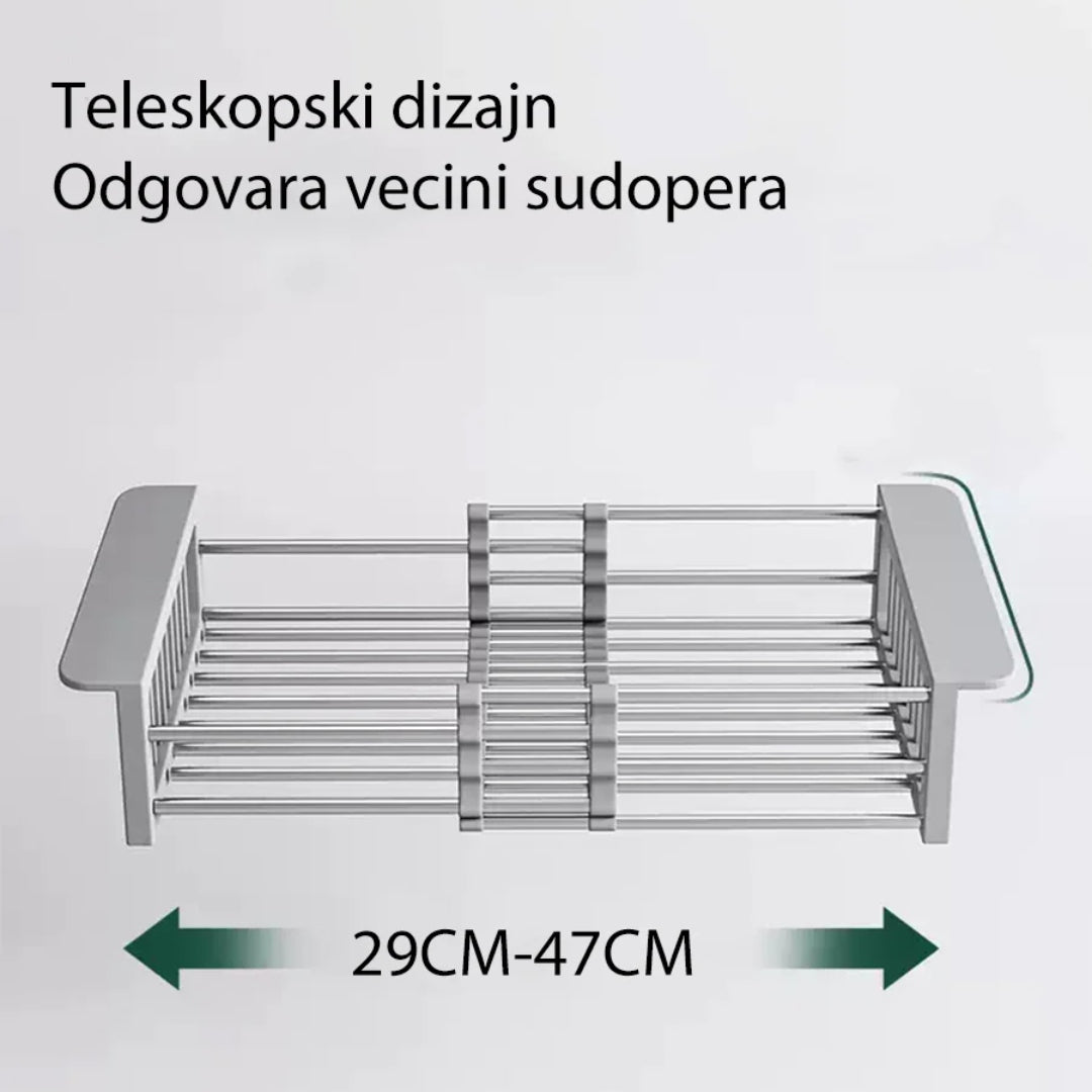 Stalak za sudove može da se koristi i za ispiranje voća i povrća.