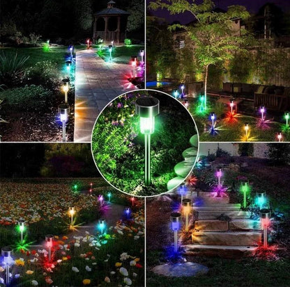 Set od deset solarnih LED lampi za baštenski dekor.