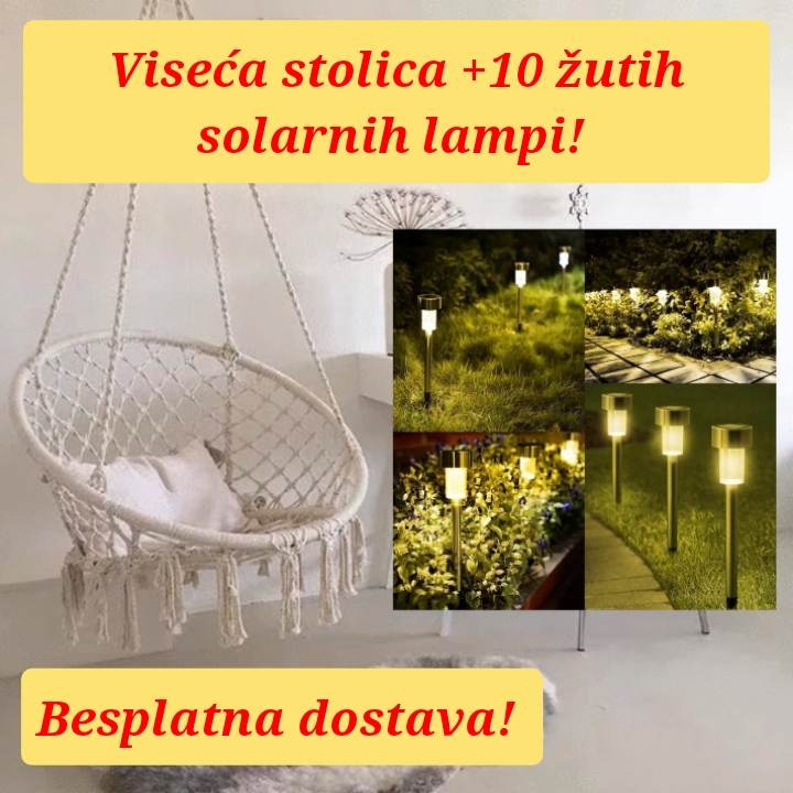 Pamučni i metalni elementi viseće stolice.