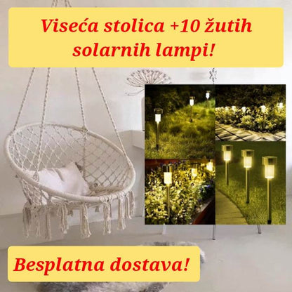 Pamučni i metalni elementi viseće stolice.