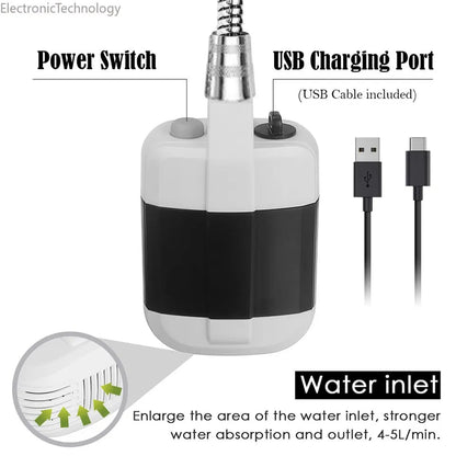 Tus za kupanje na otvorenom USB punjivi tuš - Ali tako