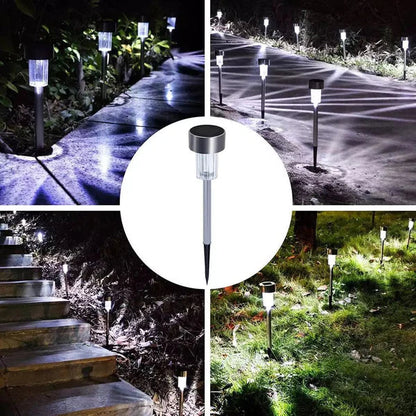 Solarna lampa sa šarenim RGB izgledom.